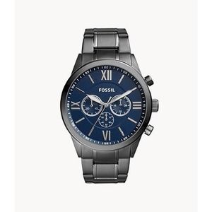 Fossil BQ1126IE Flynn Chronograph Smoke Stainless Steel Watch